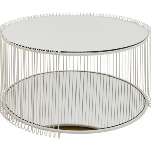 Hot KARE Design Coffee Table Wire Double Greige Ø80cm