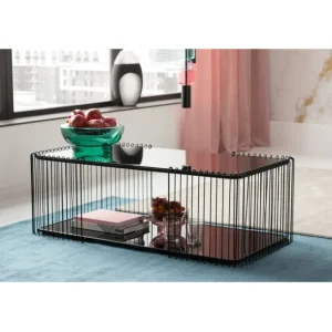 New KARE Design Coffee Table Wire Double Black 120x60cm