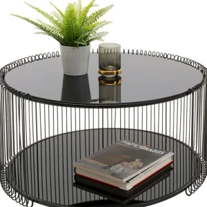 Outlet KARE Design Coffee Table Wire Double Black Ø80cm