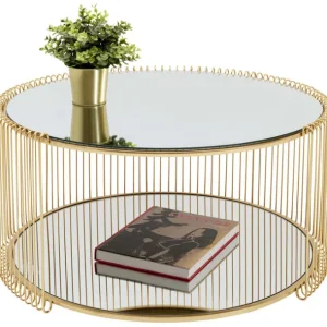Hot KARE Design Coffee Table Wire Double Brass Ø80cm
