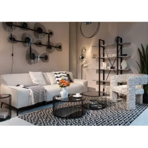 Fashion KARE Design Coffee Table Wire Double Black (2/Set)