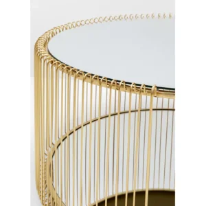 Hot KARE Design Coffee Table Wire Double Brass Ø80cm