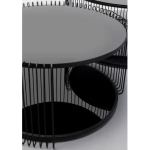 Fashion KARE Design Coffee Table Wire Double Black (2/Set)