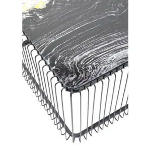 Sale KARE Design Coffee Table Wire Glass Marble Black 145x70cm