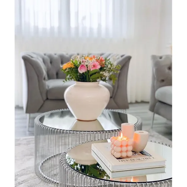 coffee_table_wire_silver__3.webp Online KARE Design Coffee Table Wire Silver (2/Set)