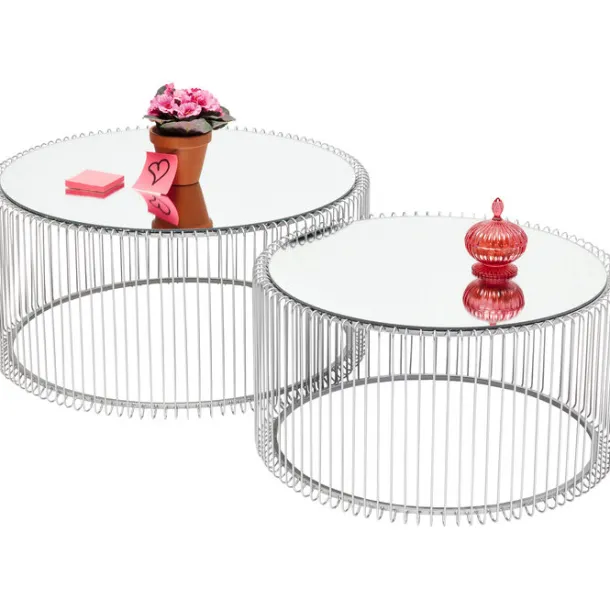 coffee_table_wire_silver__6.webp Online KARE Design Coffee Table Wire Silver (2/Set)