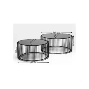Online KARE Design Coffee Table Wire Silver (2/Set)