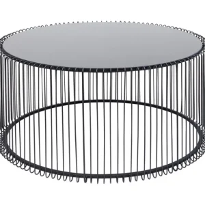 New KARE Design Coffee Table Wire Uno Black Ø80cm