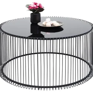 New KARE Design Coffee Table Wire Uno Black Ø80cm