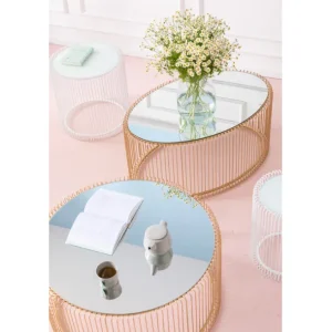 Online KARE Design Coffee Table Wire Uno Brass 60x90cm