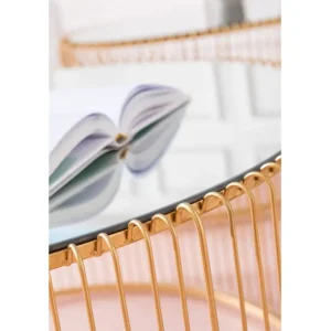 Outlet KARE Design Coffee Table Wire Uno Brass Ø80cm