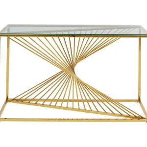 Fashion KARE Design Console Laser Gold Clear Glass 120x40cm