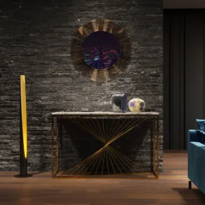 Fashion KARE Design Console Laser Gold Clear Glass 120x40cm