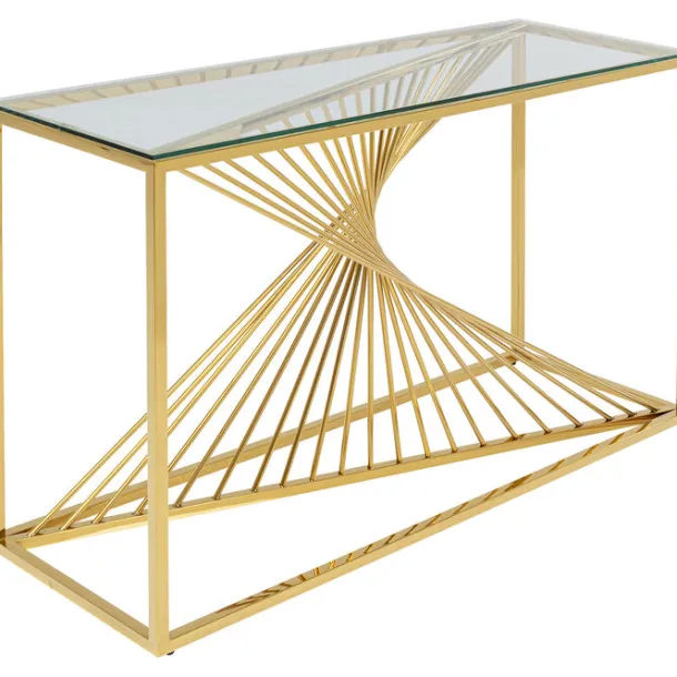console_laser_gold_clear__2.webp Fashion KARE Design Console Laser Gold Clear Glass 120x40cm