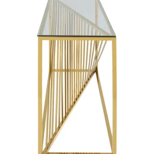 Fashion KARE Design Console Laser Gold Clear Glass 120x40cm