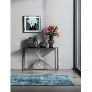 Hot KARE Design Console Laser Silver Clear Glass 120x40cm