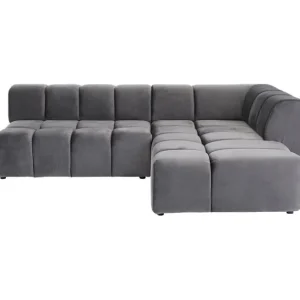 Outlet KARE Design Corner Sofa Belami Velvet Grey Right