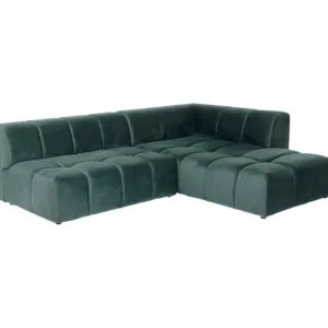 Clearance KARE Design Corner Sofa Belami Velvet Dark Green Right 265cm