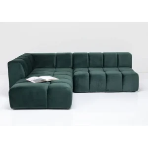 New KARE Design Corner Sofa Belami Velvet Dark Green Left 265cm