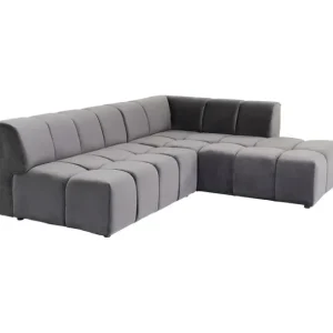 Outlet KARE Design Corner Sofa Belami Velvet Grey Right
