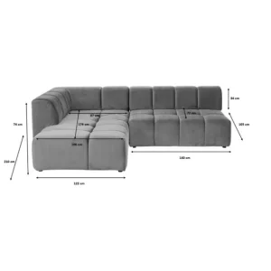 New KARE Design Corner Sofa Belami Velvet Dark Green Left 265cm