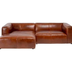 New KARE Design Corner Sofa Cubetto Leather Brown 170x270cm