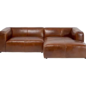 Online KARE Design Corner Sofa Cubetto Leather Brown 270x170cm