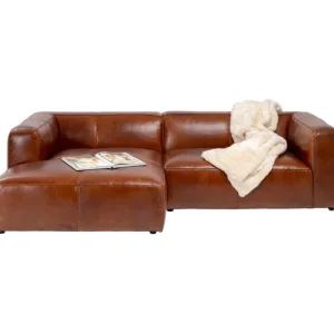New KARE Design Corner Sofa Cubetto Leather Brown 170x270cm