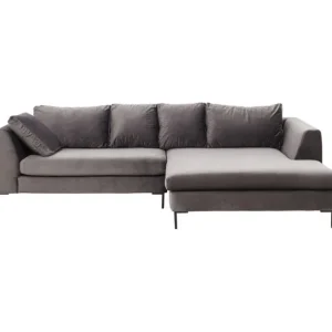 Clearance KARE Design Corner Sofa Gianni Velvet Grey Right Black