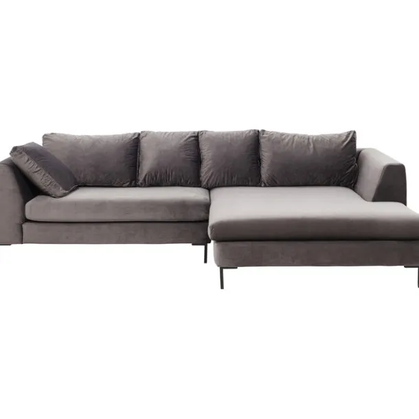 corner_sofa_gianni_velvet_0-3.webp Clearance KARE Design Corner Sofa Gianni Velvet Grey Right Black