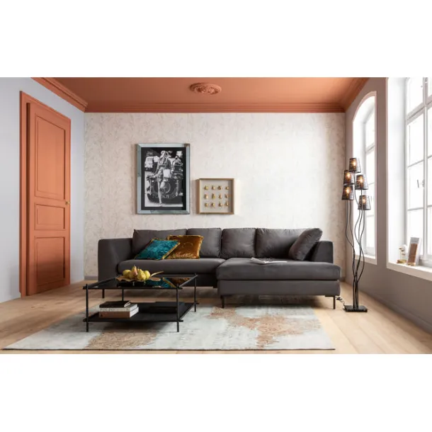 corner_sofa_gianni_velvet_1-3.webp Clearance KARE Design Corner Sofa Gianni Velvet Grey Right Black