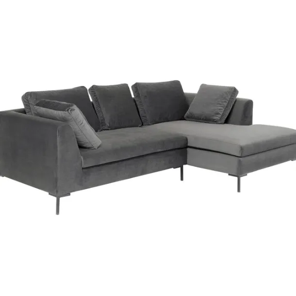 corner_sofa_gianni_velvet_1.webp Outlet KARE Design Corner Sofa Gianni Velvet Grey 270x167cm Right