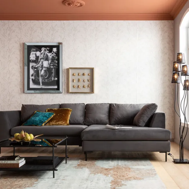 corner_sofa_gianni_velvet_2-3.webp Clearance KARE Design Corner Sofa Gianni Velvet Grey Right Black