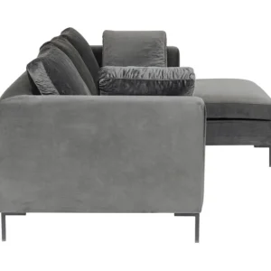 Outlet KARE Design Corner Sofa Gianni Velvet Grey 270x167cm Right