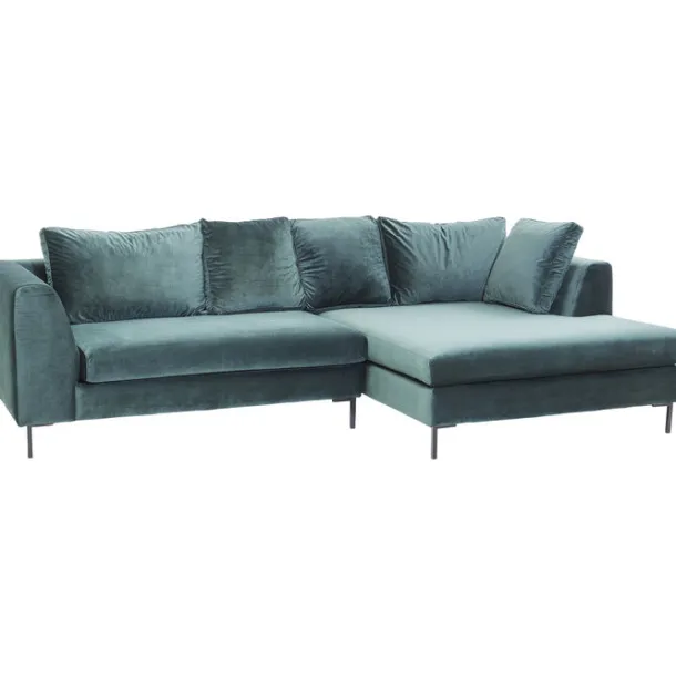 corner_sofa_gianni_velvet_4-2.webp Best KARE Design Corner Sofa Gianni Velvet Dark Green Right Black