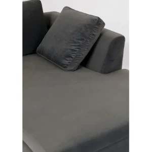 Outlet KARE Design Corner Sofa Gianni Velvet Grey 270x167cm Right