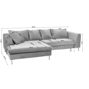 Clearance KARE Design Corner Sofa Gianni Velvet Grey Right Black