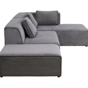 New KARE Design Corner Sofa Infinity Ottomane Cord Grey Right