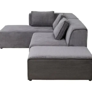 Clearance KARE Design Corner Sofa Infinity Ottomane Cord Grey Left