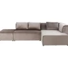 Fashion KARE Design Corner Sofa Infinity Velvet Taupe Right