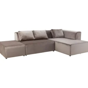 Fashion KARE Design Corner Sofa Infinity Velvet Taupe Right
