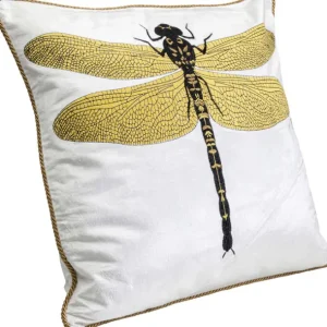 Fashion KARE Design Cushion Glitter Dragonfly White 40x40cm