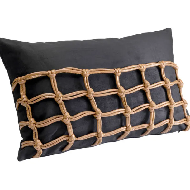 cushion_grete_plaid_black_1.webp Best KARE Design Cushion Grete Plaid Black 50x30cm