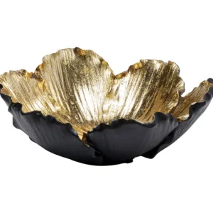 Fashion KARE Design Deco Bowl Flower Bloom Black Gold Ø20cm