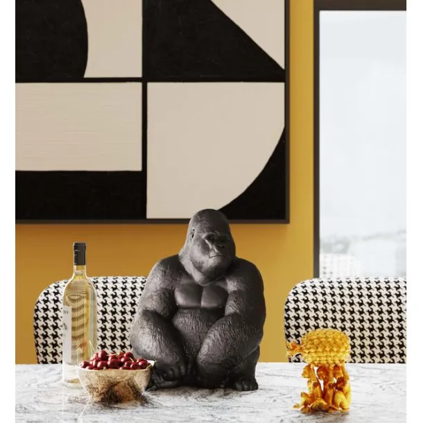deco_figur_monkey_gorilla_1.webp Fashion KARE Design Deco Figur Monkey Gorilla Side Medium Black