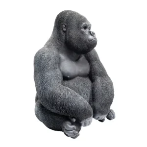 Fashion KARE Design Deco Figur Monkey Gorilla Side Medium Black
