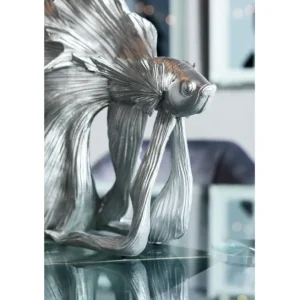 Outlet KARE Design Deco Figurine Betta Fish Silver Small