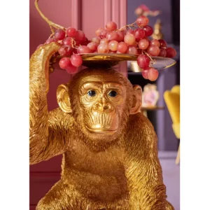 Sale KARE Design Deco Figurine Butler Playing Chimp Gold 52cm