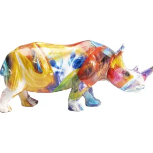 Outlet KARE Design Deco Figurine Colored Rhino 17cm