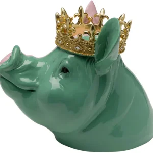 Best KARE Design Deco Figurine Crowned Pig 28cm